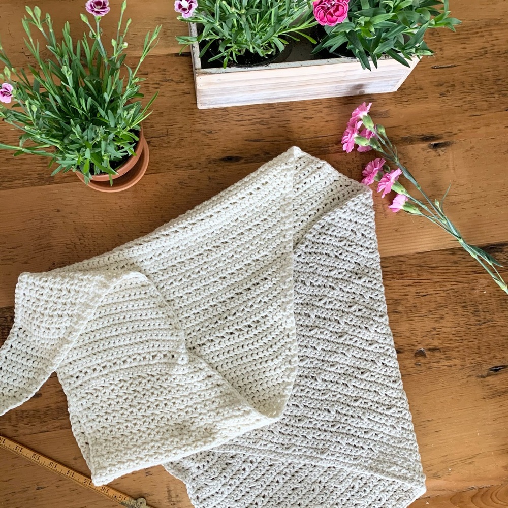 New crochet cotton scarf wrap cover up